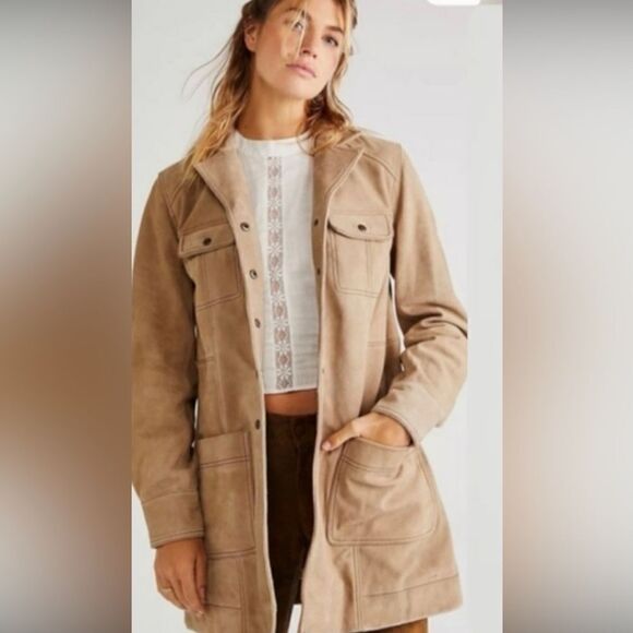 New Free People Lainie Suede Jacket / size XS - Picture 1 of 10